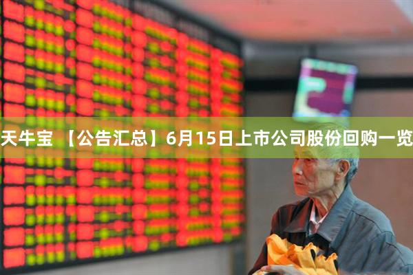 天牛宝 【公告汇总】6月15日上市公司股份回购一览