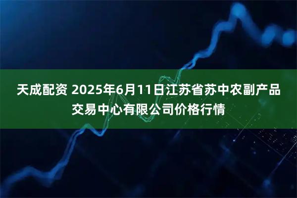 天成配资 2025年6月11日江苏省苏中农副产品交易中心有限公司价格行情
